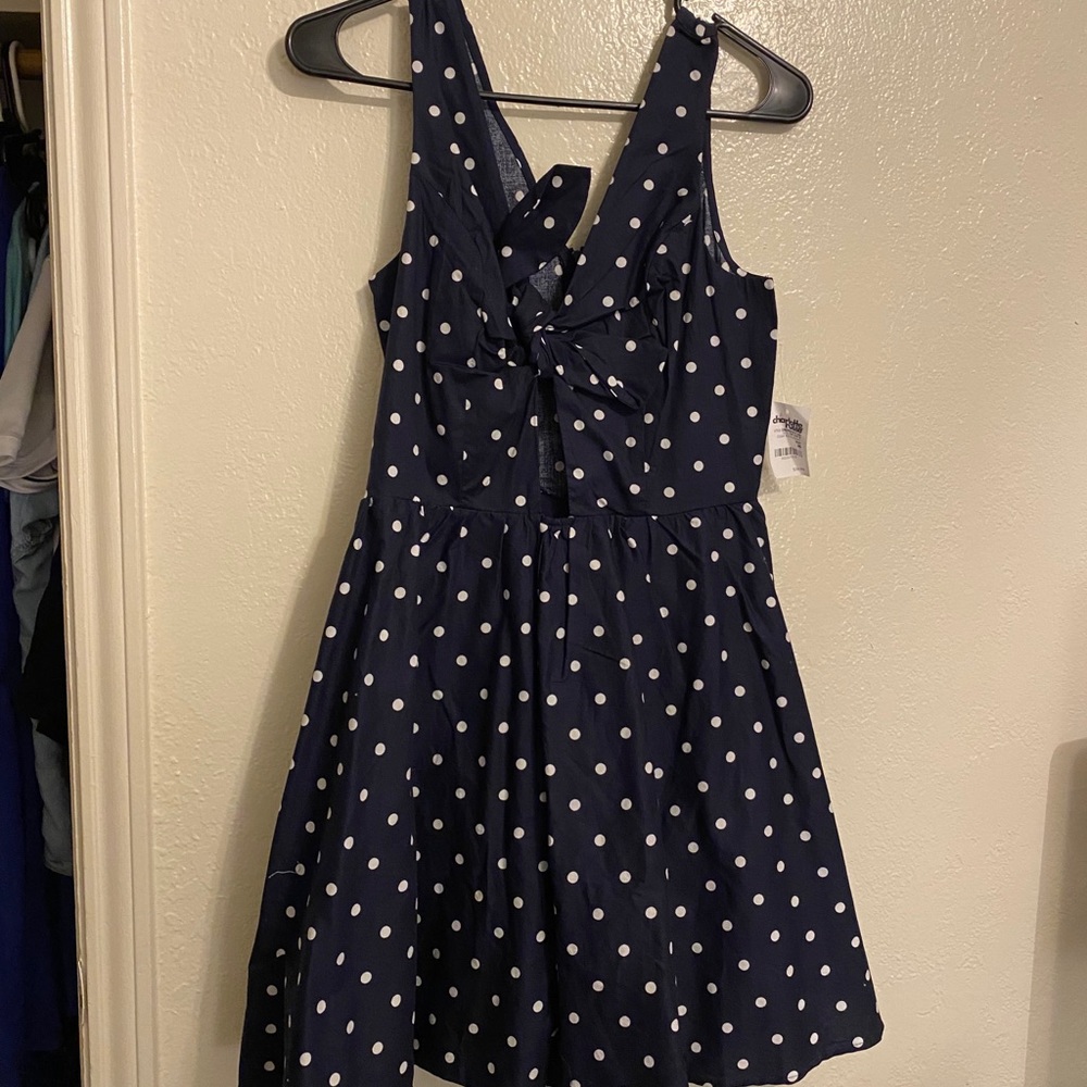 Blue polka dot dress